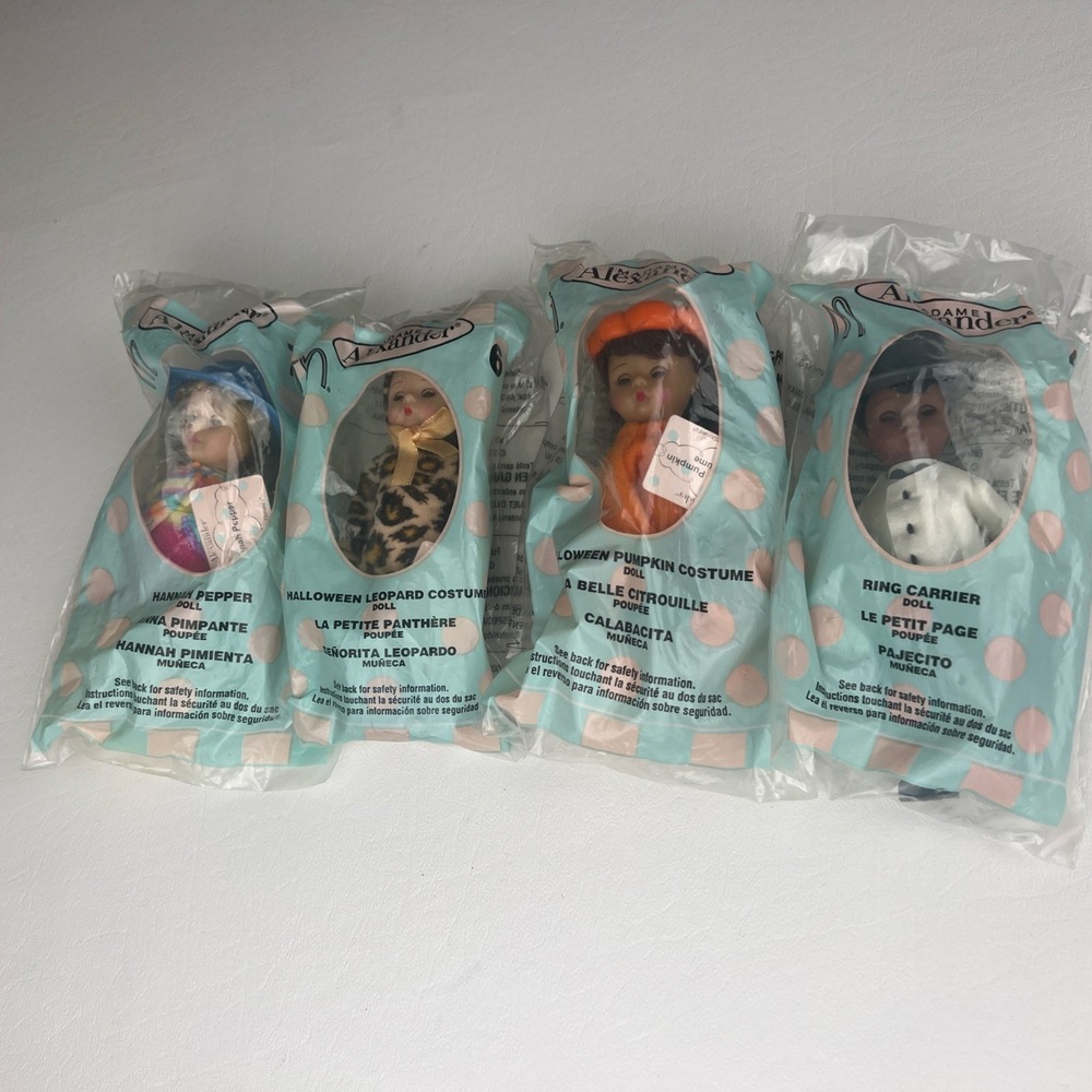 2003 Vintage Collection Of 4 Madame Alexander Happy Meal Dolls Sealed In Bag